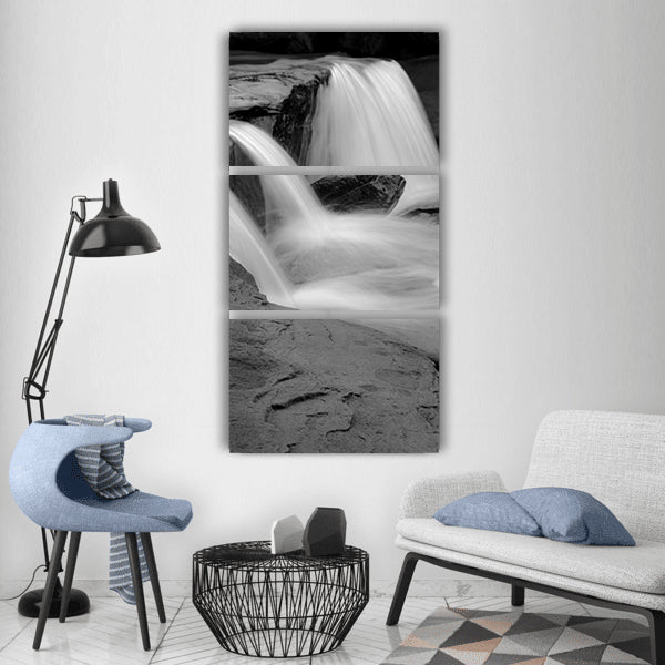 Water stone long exposure flow Vertical Canvas Wall Art