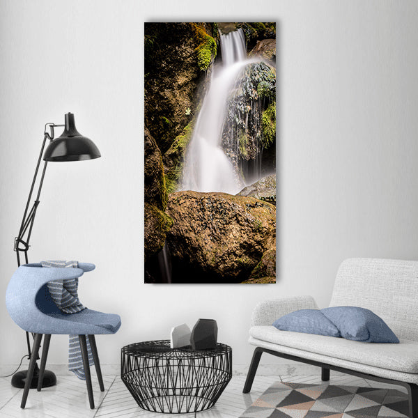 Water waterfall nature landscape Vertical Canvas Wall Art
