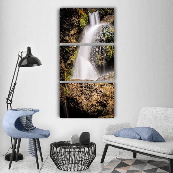 Water waterfall nature landscape Vertical Canvas Wall Art