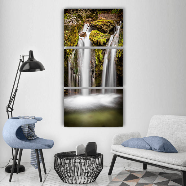 Water waterfall nature landscape Vertical Canvas Wall Art