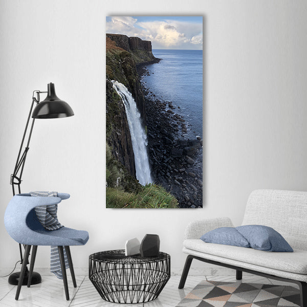 Water seashore landscape rock Vertical Canvas Wall Art