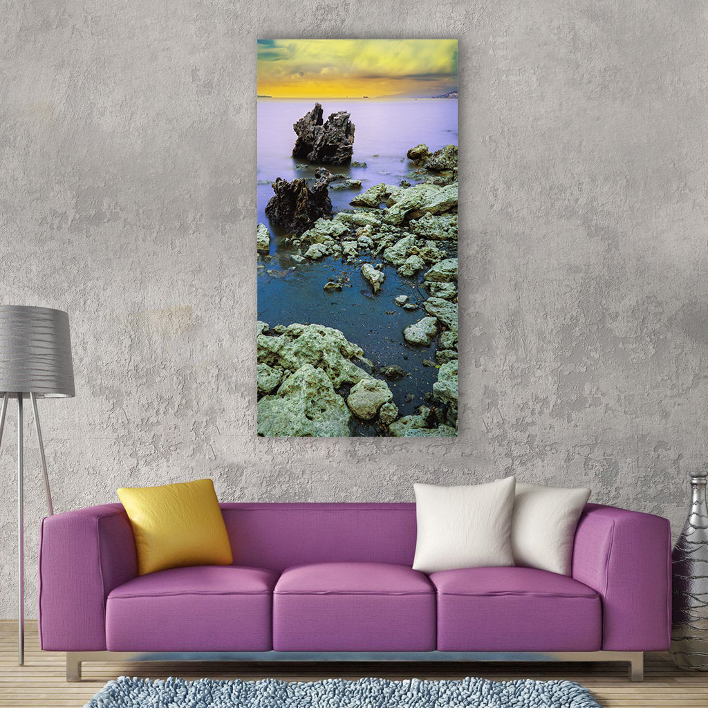 Water nature reflection landscape Vertical Canvas Wall Art
