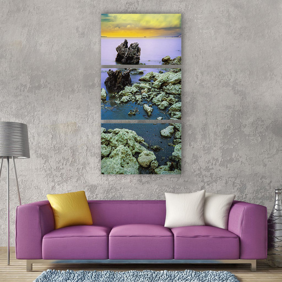 Water nature reflection landscape Vertical Canvas Wall Art