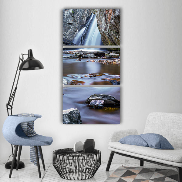 Water waterfall river stream Vertical Canvas Wall Art