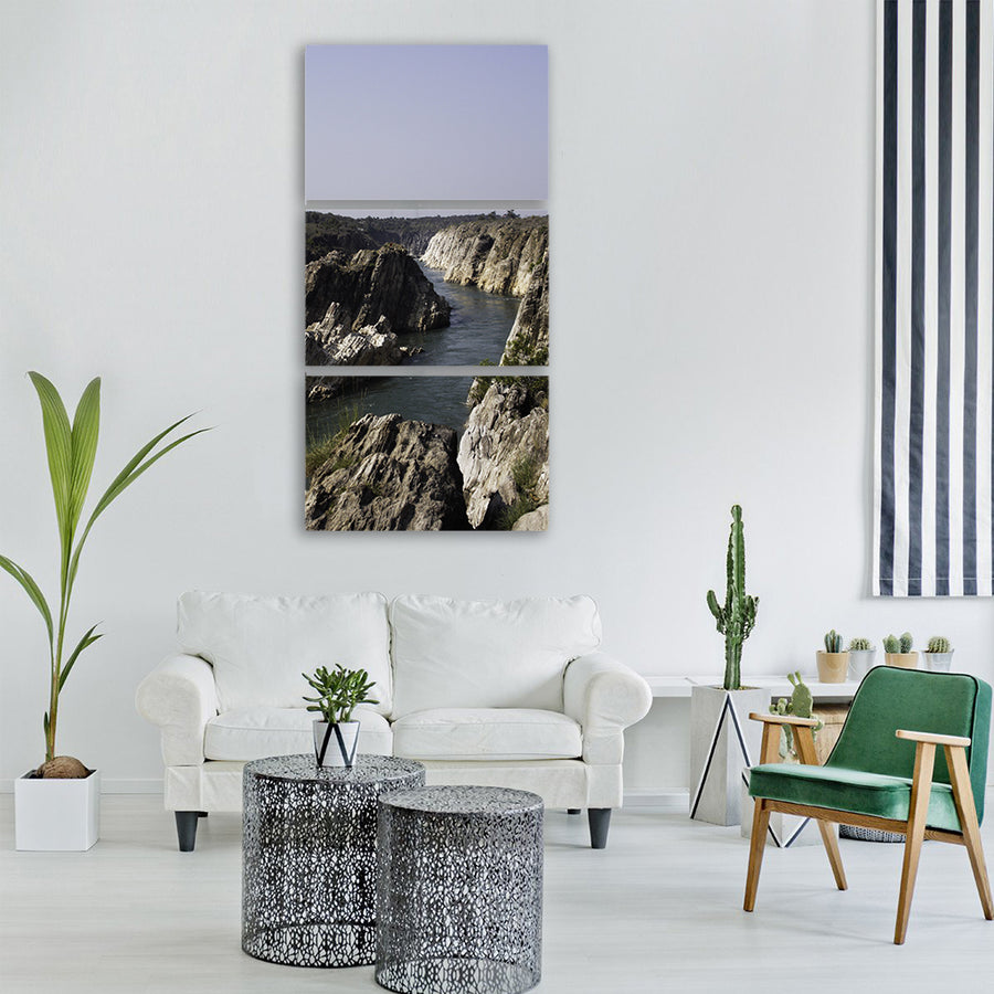 water landscape seashore rock Vertical Canvas Wall Art