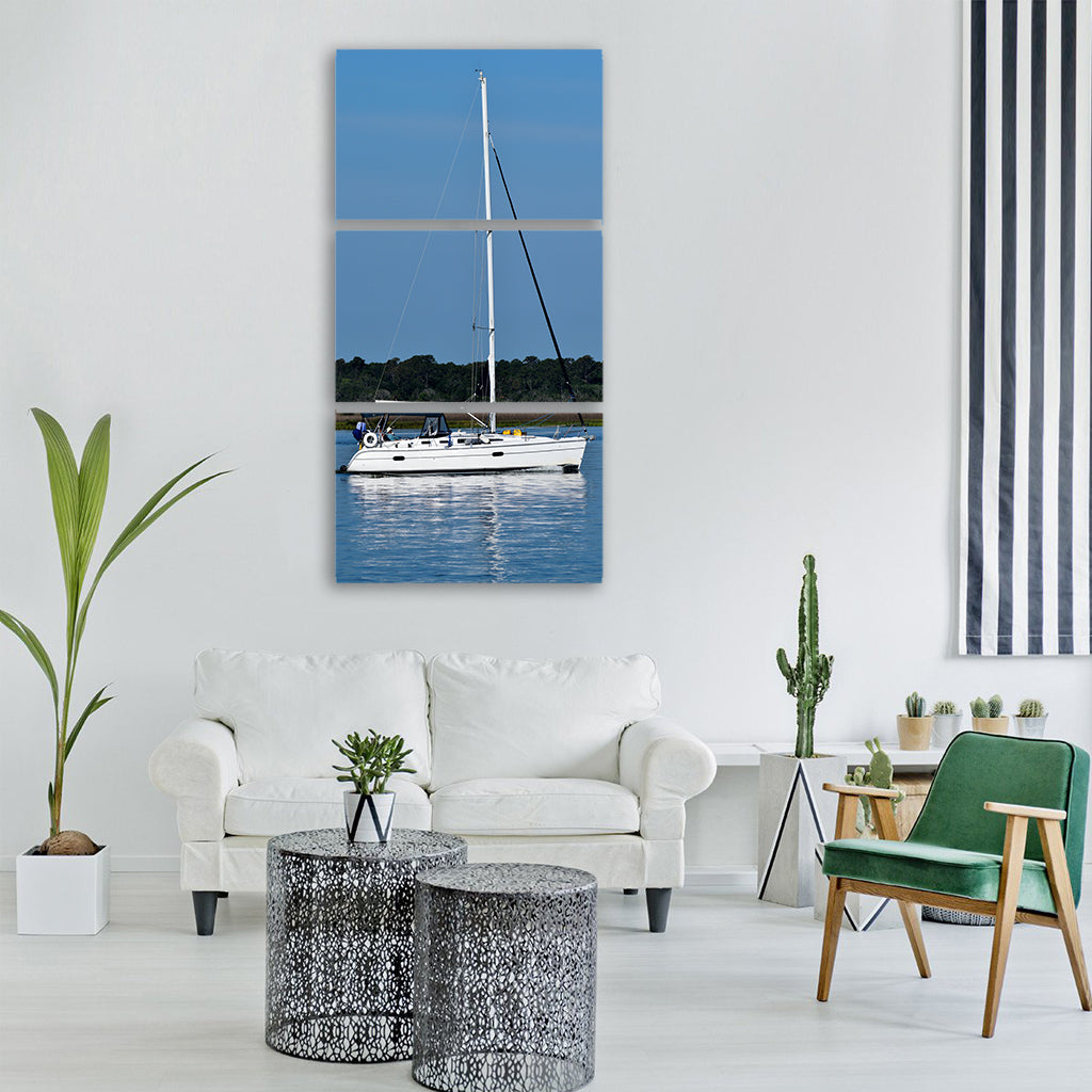water sailboat yacht boat sail Vertical Canvas Wall Art