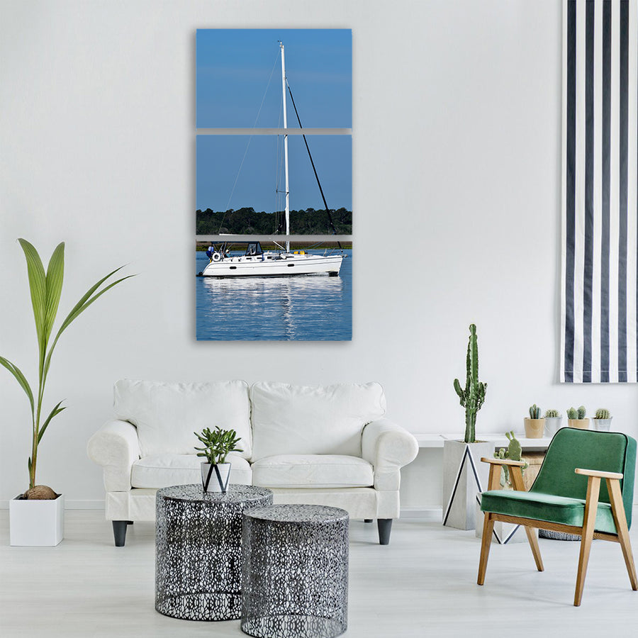water sailboat yacht boat sail Vertical Canvas Wall Art