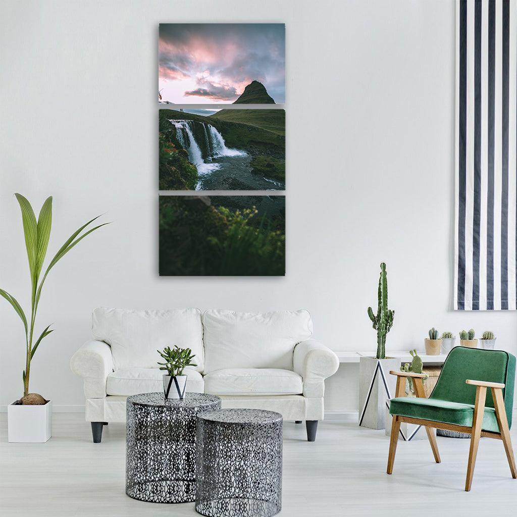water nature landscape cascade Vertical Canvas Wall Art