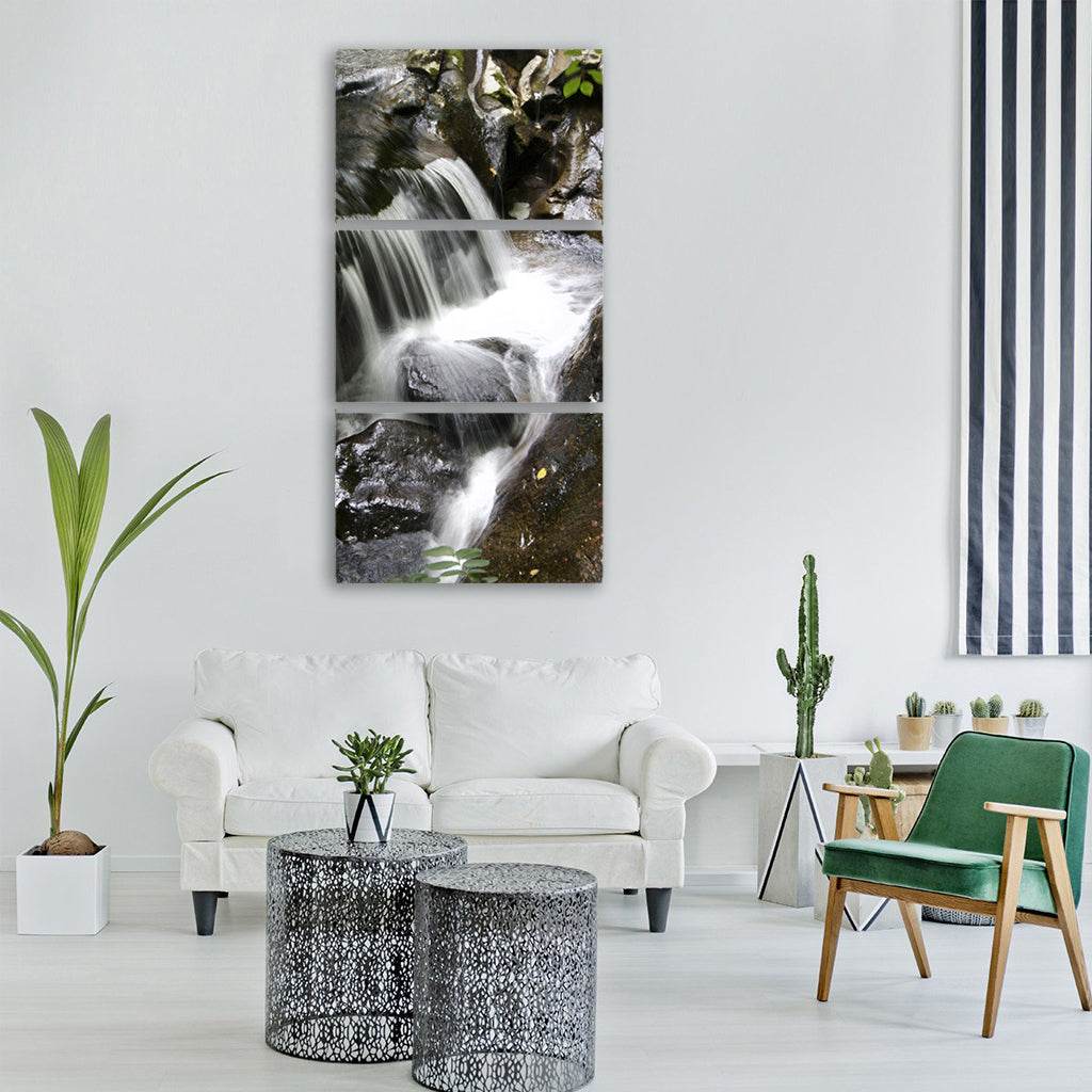 water waterfall nature stream Vertical Canvas Wall Art