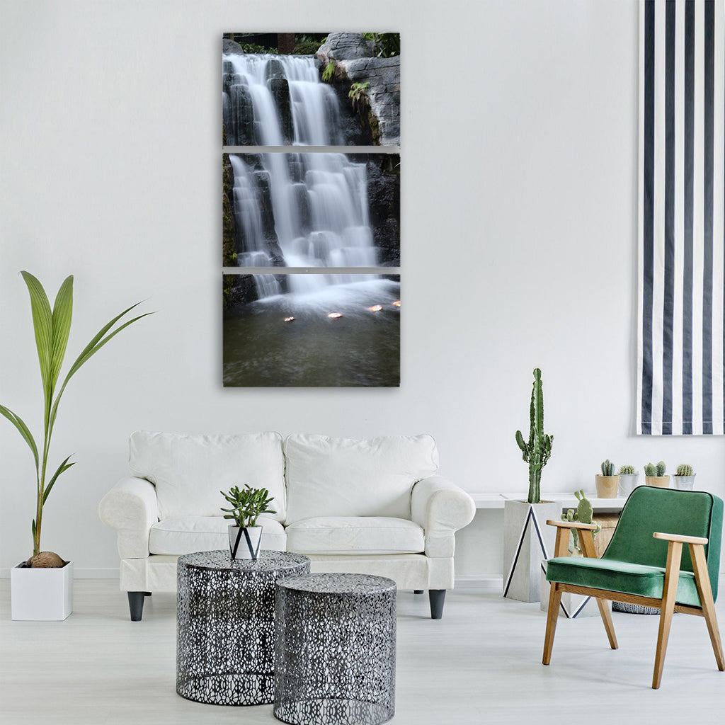 water fall water indoors waterfall Vertical Canvas Wall Art