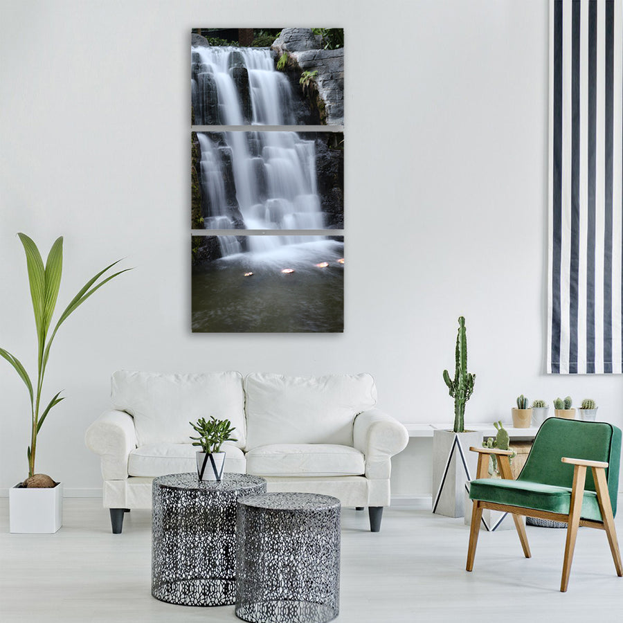 water fall water indoors waterfall Vertical Canvas Wall Art