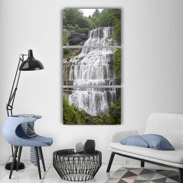 Waterfall france jura hérisson Vertical Canvas Wall Art