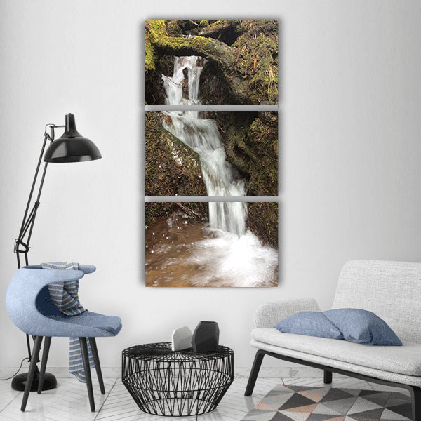 Waterfall water nature river bach Vertical Canvas Wall Art