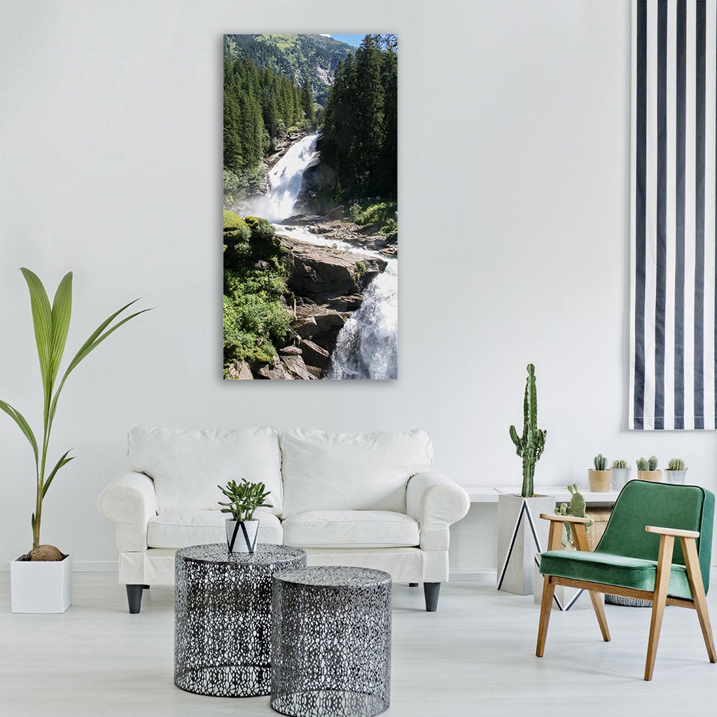 waterfall krimmler wasserfall water Vertical Canvas Wall Art