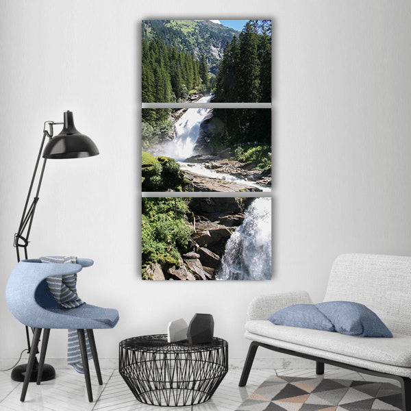 Waterfall krimmler wasserfall water Vertical Canvas Wall Art