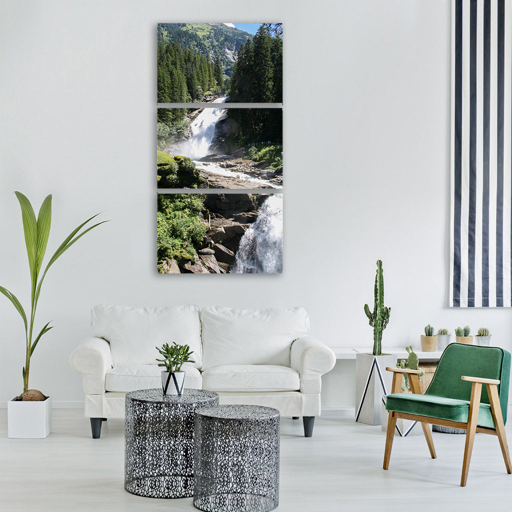 waterfall krimmler wasserfall water Vertical Canvas Wall Art