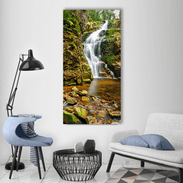 Waterfall kamieńczyk scenery nature Vertical Canvas Wall Art