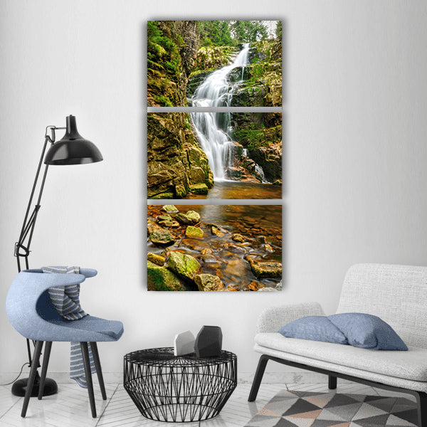 Waterfall kamieńczyk scenery nature Vertical Canvas Wall Art