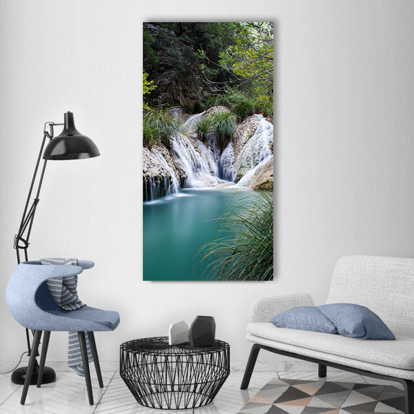 Waterfall nature water landscape Vertical Canvas Wall Art