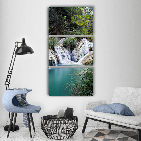 Waterfall nature water landscape Vertical Canvas Wall Art