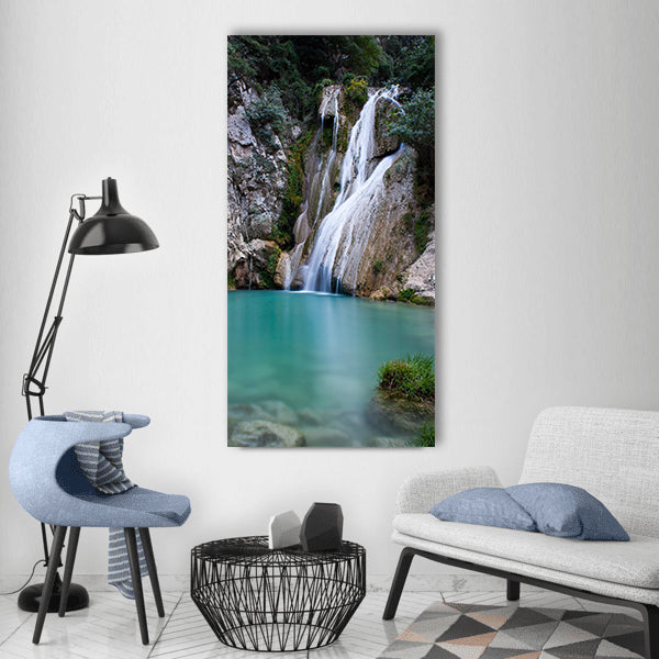 Waterfall nature water landscape Vertical Canvas Wall Art