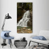 Waterfall water rock flow foam Vertical Canvas Wall Art