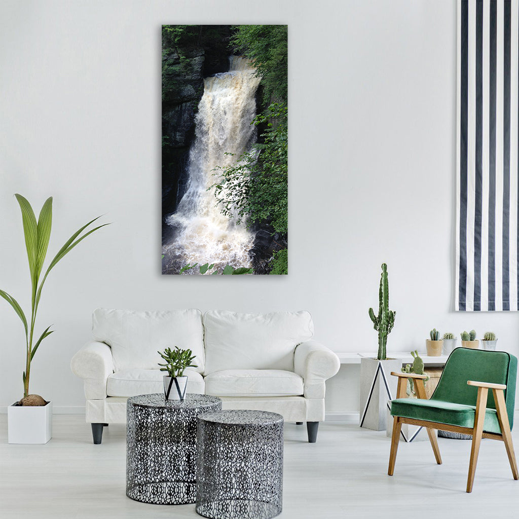 waterfall bushkillfalls pennsylvania Vertical Canvas Wall Art