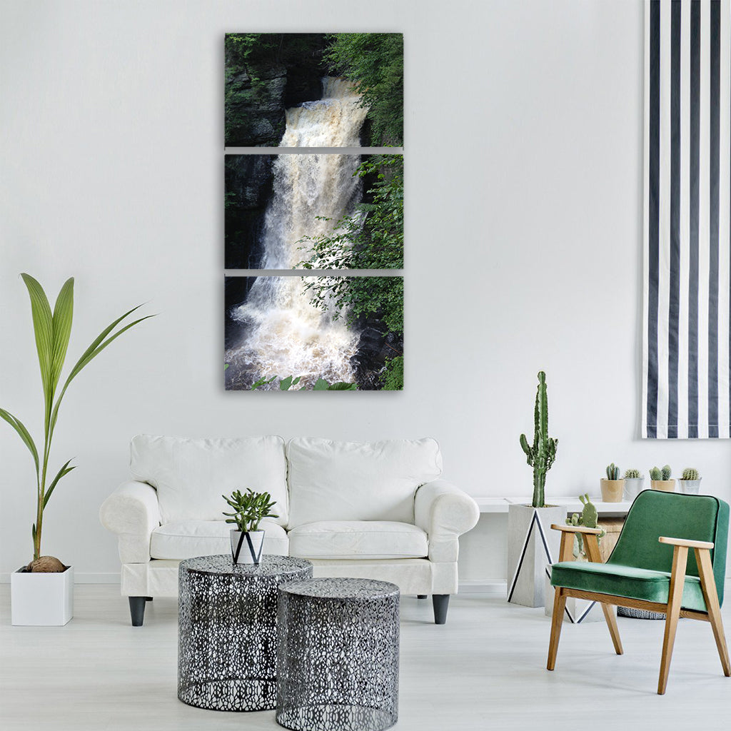 waterfall bushkillfalls pennsylvania Vertical Canvas Wall Art