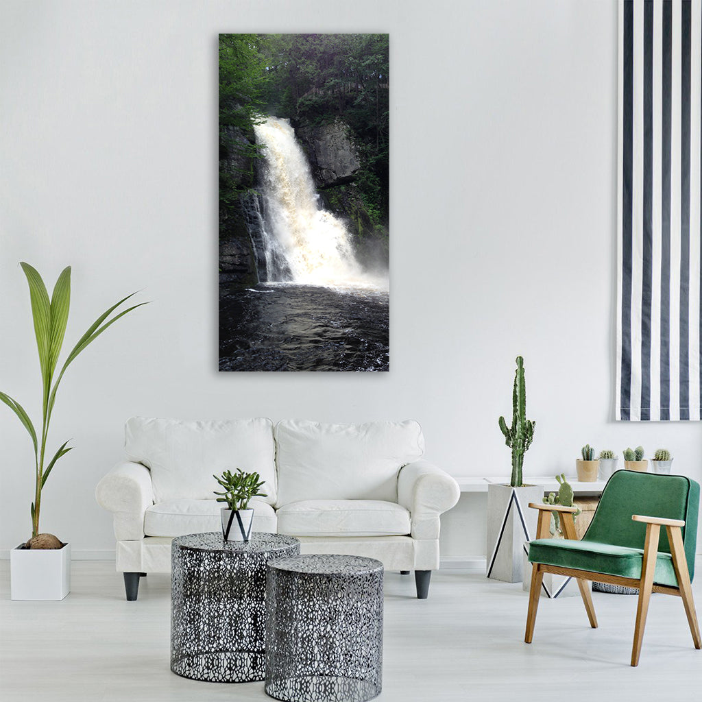 waterfall bushkillfalls pennsylvania Vertical Canvas Wall Art