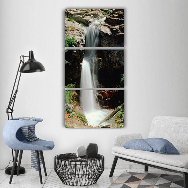 Waterfall lassen california park Vertical Canvas Wall Art
