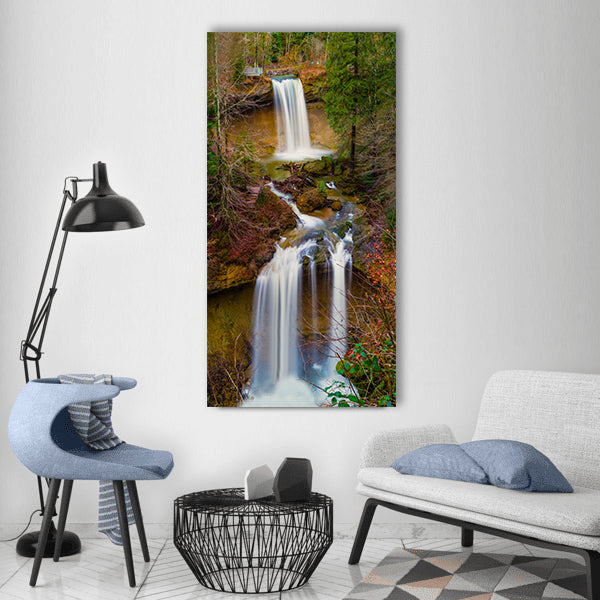 Waterfall nature waterfalls Vertical Canvas Wall Art