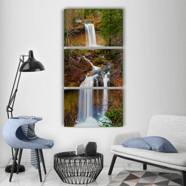 Waterfall nature waterfalls Vertical Canvas Wall Art