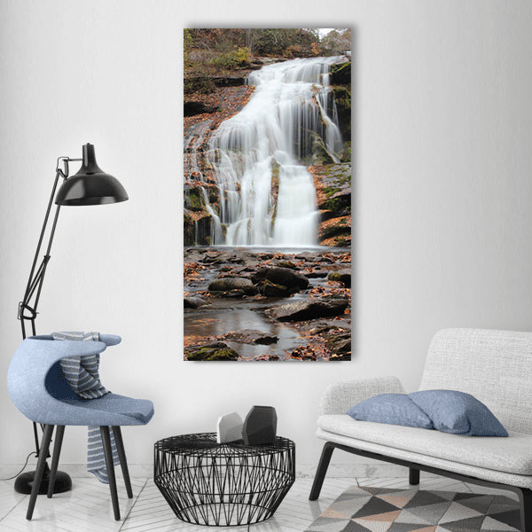 Waterfall bald river falls nature Vertical Canvas Wall Art
