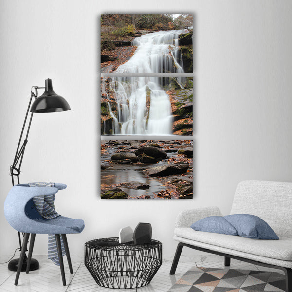Waterfall bald river falls nature Vertical Canvas Wall Art
