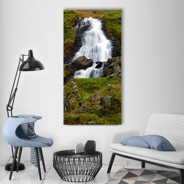 Waterfall skye island scotland Vertical Canvas Wall Art