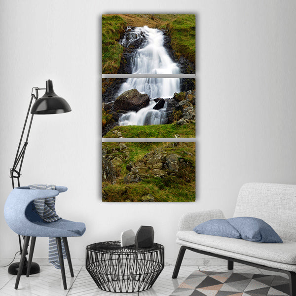 Waterfall skye island scotland Vertical Canvas Wall Art