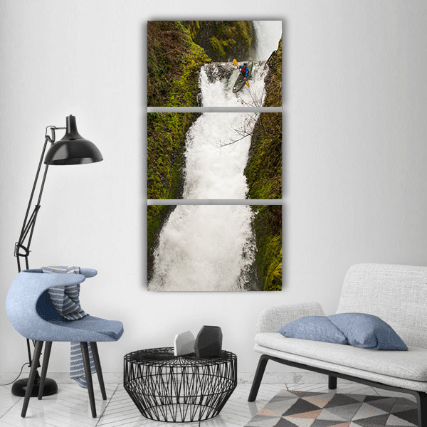Waterfall oregon bridal veil falls Vertical Canvas Wall Art