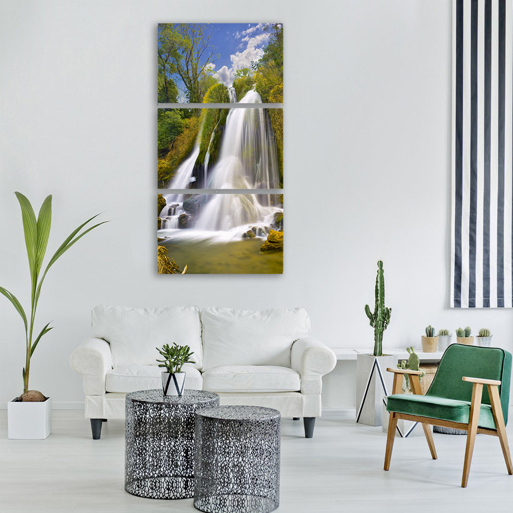 waterfall water nature outdoors Vertical Canvas Wall Art