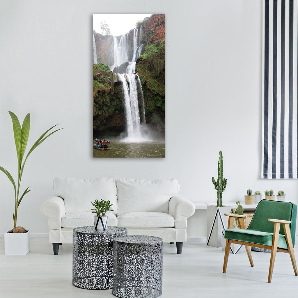 waterfall water shutter speed lac Vertical Canvas Wall Art