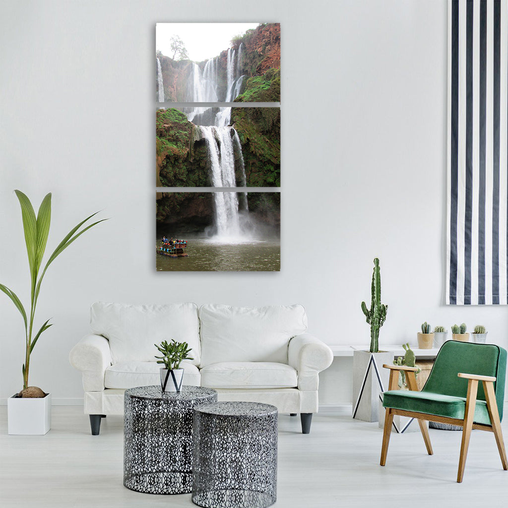 waterfall water shutter speed lac Vertical Canvas Wall Art