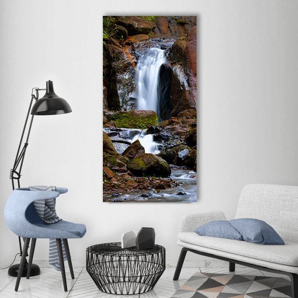 Waterfall water nature river Vertical Canvas Wall Art