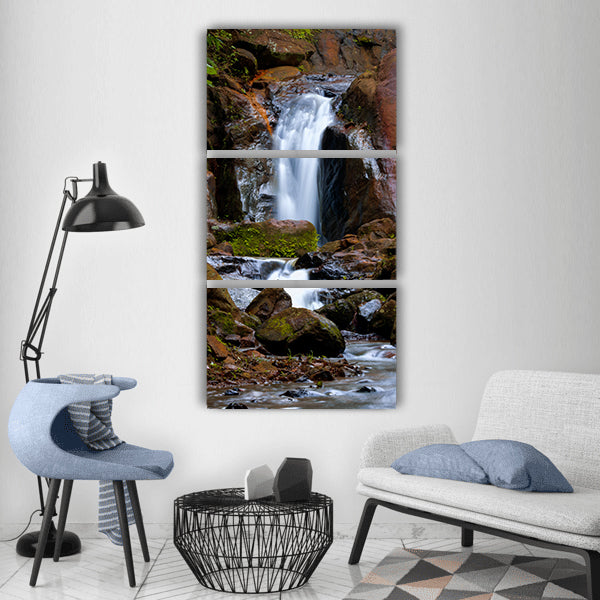 Waterfall water nature river Vertical Canvas Wall Art