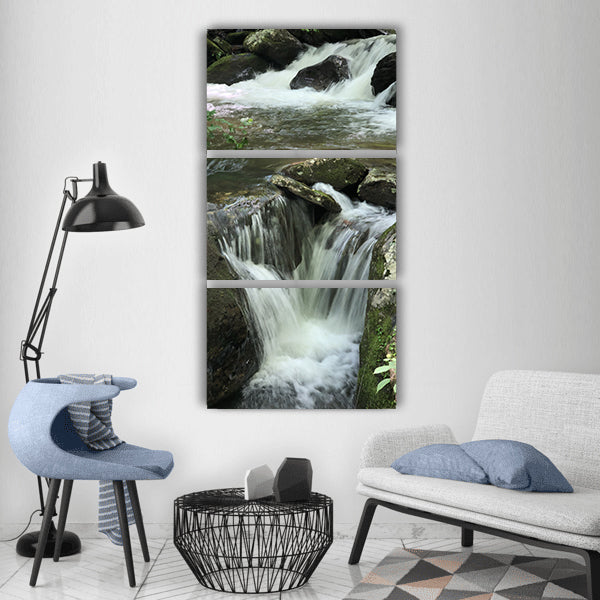waterfall water nature landscape Vertical Canvas Wall Art