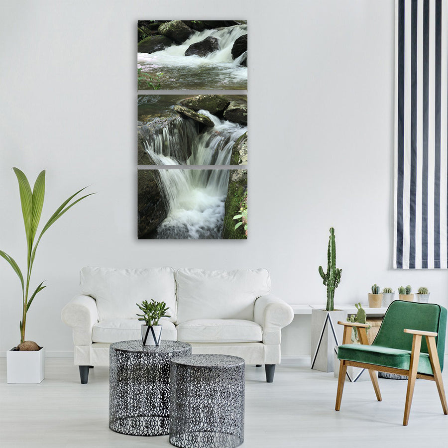 waterfall water nature landscape Vertical Canvas Wall Art