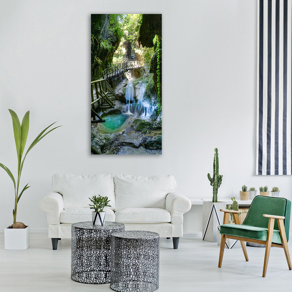 waterfall paradise italy water Vertical Canvas Wall Art