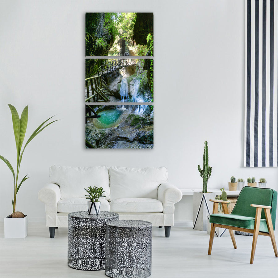 waterfall paradise italy water Vertical Canvas Wall Art