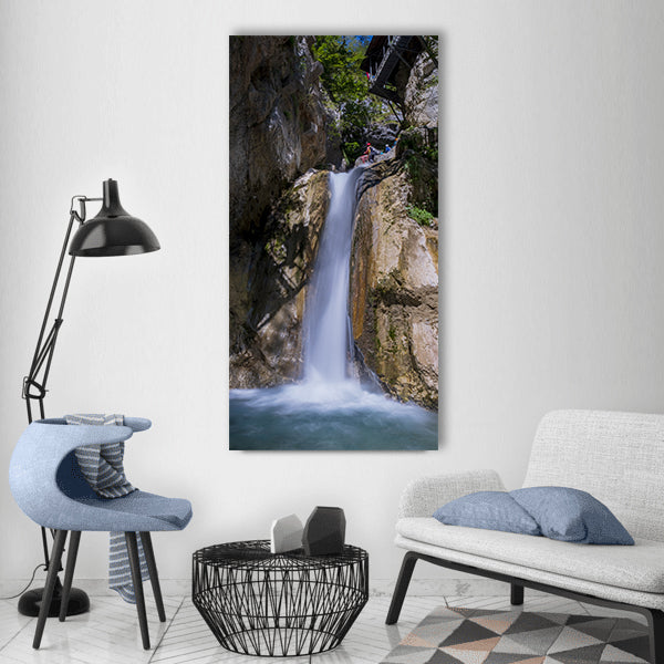 Waterfall water river bach flow Vertical Canvas Wall Art
