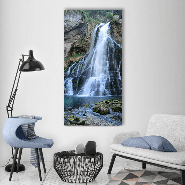 Waterfall golling austria scenic Vertical Canvas Wall Art
