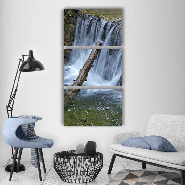 Waterfall water nature bach river Vertical Canvas Wall Art