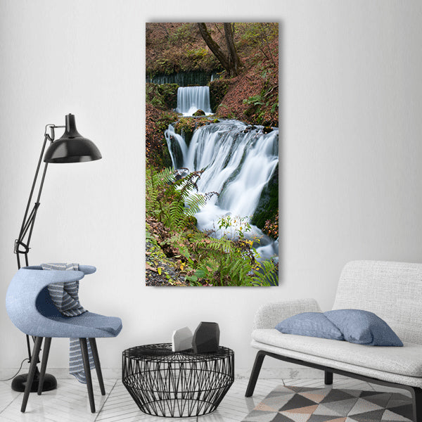 Waterfall fall water river Vertical Canvas Wall Art